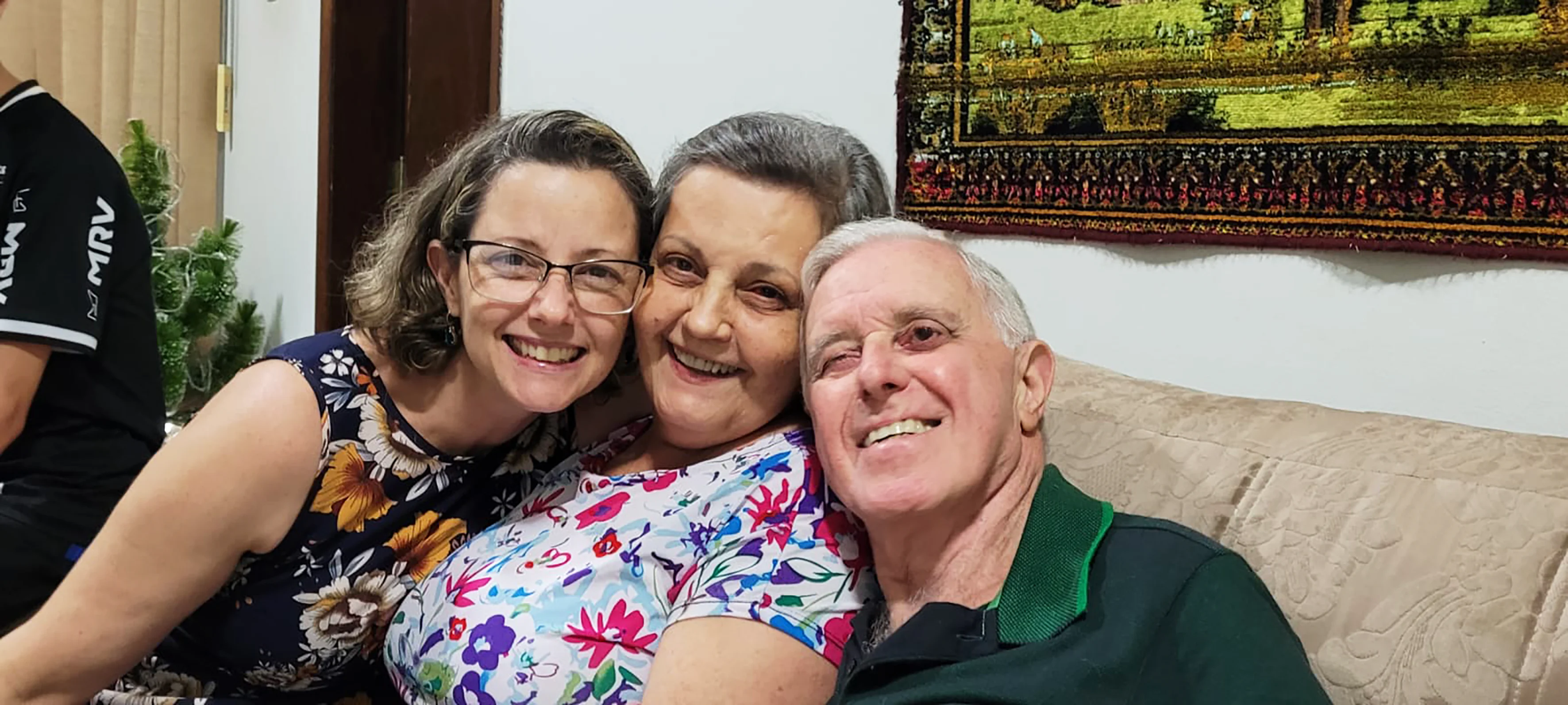 Renata Bernardo e os pais